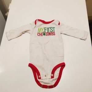 6 month MY FIRST CHRISTMAS one piece snap crotch